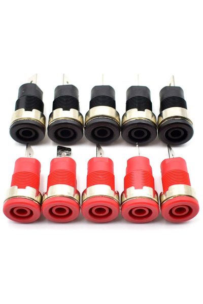 Choice 10PCS Red and Black 10Pcs 4mm Insulated Banana Jack Female Panel Mount...