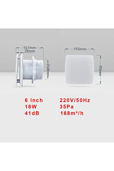 Choice1 220 V 6 inch 220V 4/6inch Exhaust Fan Home Bathroom Kitchen Bedroom T...