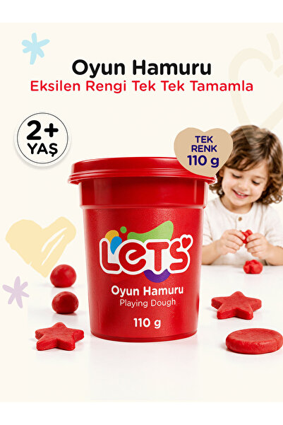 Lets Oyun Hamuru Kırmızı Tekli 110g