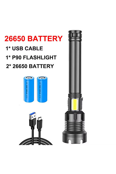 Choice3 P90 - 26650 Battery 90000 Lumens LED Tactical Flashlight Rechargeable...