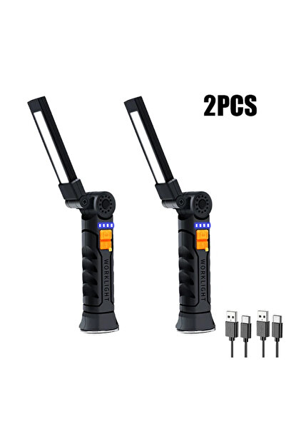 XIWANGFIRE Small-2PCS USB Rechargeable COB LED Flashlight Work Light Magnetic...