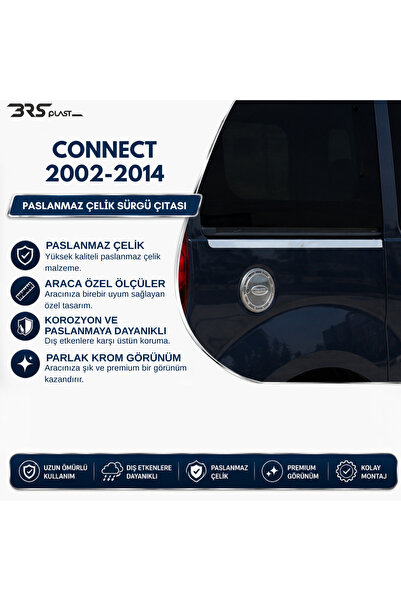 BRSPLAST Ford Connect Uyumlu 2002-2014 Krom Sürgülü Kapı Çıtası 2 Parça Pasla...