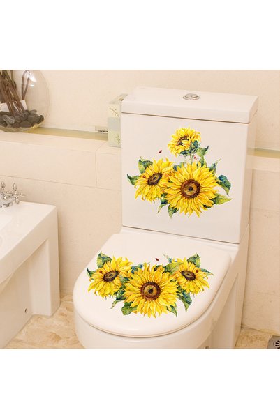 Choice YELLOW 1PC Sunflower Cluster Sticker Bathroom Toilet Waterproof Toilet...