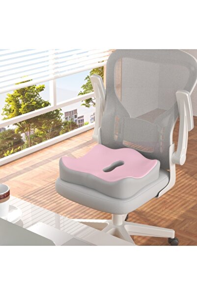 choice2 43x34cm pink ​​【Ergonomic Office Seat Cushion】3-Zone Memory Foam Lumb...