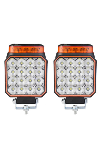 Choice 4 inch 2pcs JALN7 4 Inch LED Light Flood Off Road White Strobe Amber S...