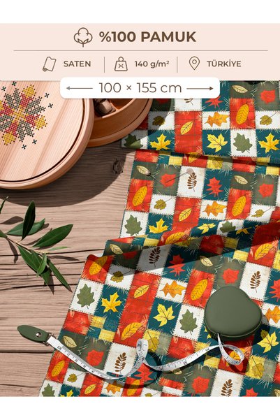 FabricMarket 100% Cotton Satin Patchwork Fabric – 155×100 cm – for Sewing and...