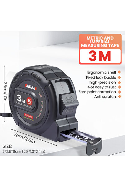choice2 3M 1734 AIRAJ 3m/5m/7.5m Ft/Metric Tape Measure, High Precision Wear-...