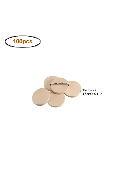 Choice3 100pcs 15mm 15-35mm Unfinished Smooth Round Wood Coins, Natural Blank...