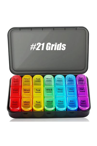 Choice 21 Grids Weekly Pill Organizer 3 Times A Day, Daily Pill Box 7 Day, La...
