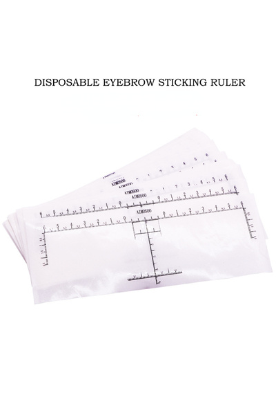 Choice 10Pcs 10pcs/pack Transparent Tattoo Eyebrow Ruler Sticker Shape Tool M...