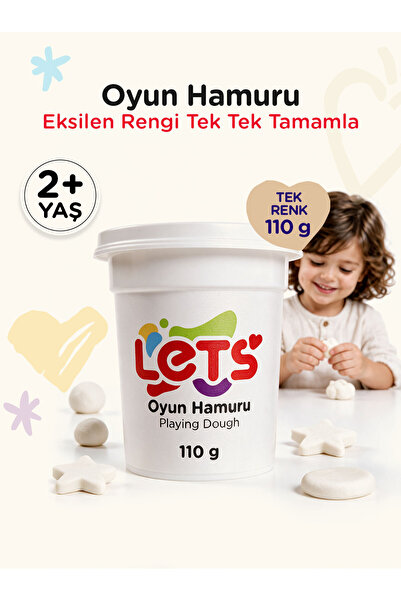 Lets Oyun Hamuru Beyaz Tekli 110g