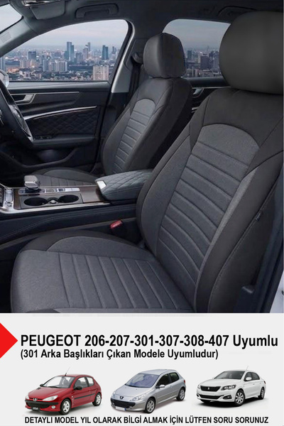 GM-DESIGN Mocha Taytüyü Oto Koltuk Kılıfı (PEUGEOT 206-207-208-306-307-407 Uy...