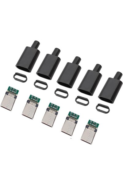 Choice3 أسود، ٥ مجموعات، ٥/١٠ مجموعات، موصل USB 3.1 من النوع C، قابس ذكر، سلك...