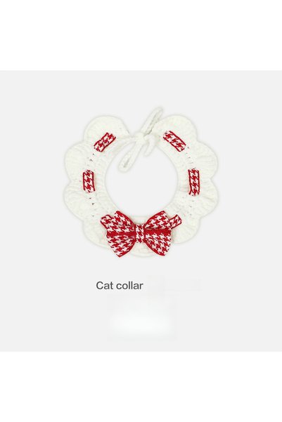 Choice S red Red and Black Checkered Houndstooth Pet Collar Bib Water Towel K...