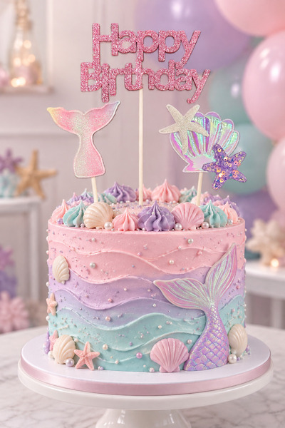 Adana Pasta Malzemeleri ERT-TOPPER-103 HAPPY BIRTHDAY DENİZ KIZI PULLU PASTA ...
