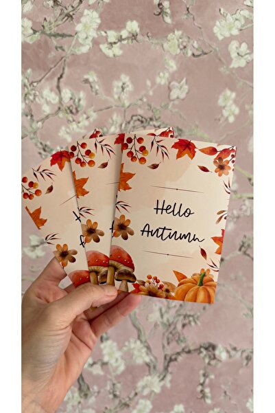eylülün etiket fabrikası Hello Autumn Temalı Sonbahar Temalı Hediye - Not Kar...