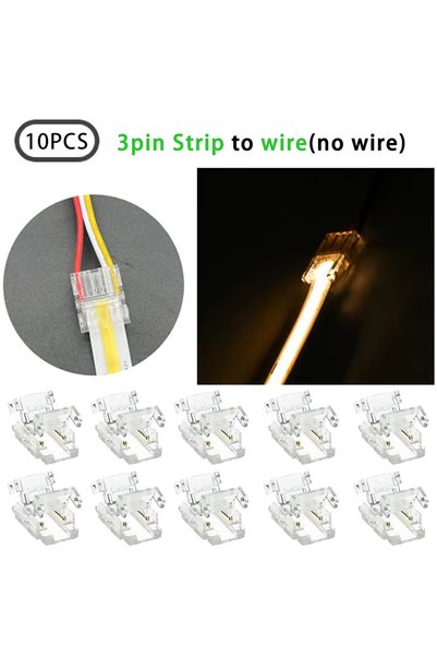 Choice4 3Pin 10MM COB 10pcs Connector B 10PCS 3Pin CCT COB LED Strip Connecto...