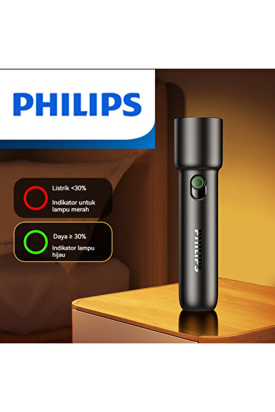 Philips 18650 Fixed focus black S Black 2024 New EDC Portable Flashlight Rech...