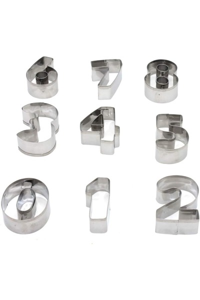 Choice 9pcs-Silver 9pcs Stainless Steel Sugar Biscuit Press Stamp Digit Cooki...