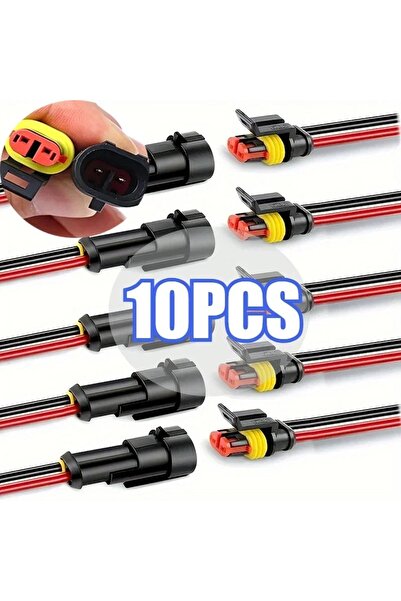 Choice1 Black 10PCS-5pair 10-50PCS 2 Pin Way Connector Waterproof Connectors ...
