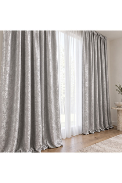 Mastel Set 2 draperii black-out culoare gri perlat