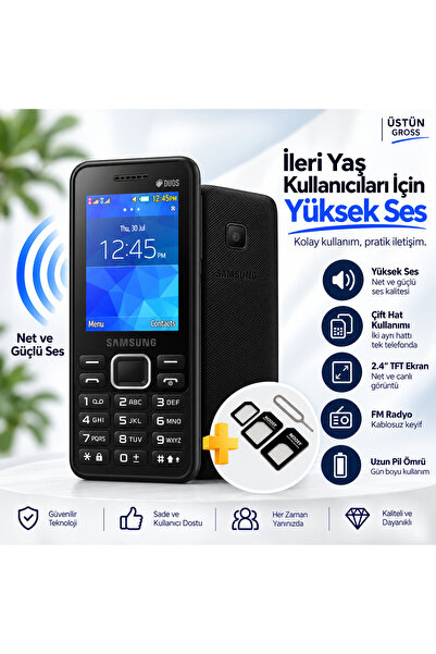 Genel Markalar Tuşlu Telefon Çift Hatlı 350E 2.4" Geniş Ekran 1200 mAh Yüksek...