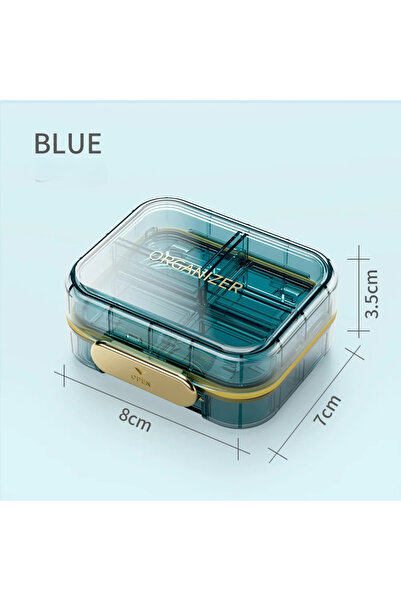 Choice Blue Multi-compartment Portable Transparent Waterproof Sealed Medicine...