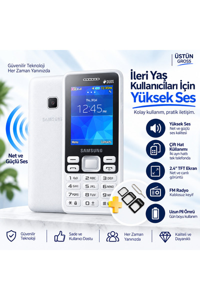 Genel Markalar Tuşlu Telefon Çift Hatlı 2.4" Geniş Ekran 1200 mAh Yüksek Ses ...