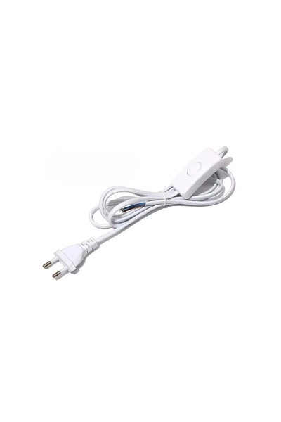 Choice white AC Power Cord 1m on-off Switch Plug Wire Two-pin EU Plug Cable E...