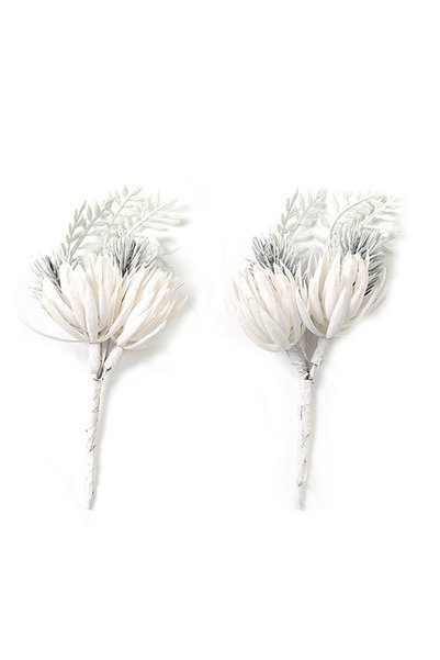 Choice 2Pcs White 1/2Pcs 13.5cm Artificial Flowers Bouquet Home Room Wedding ...