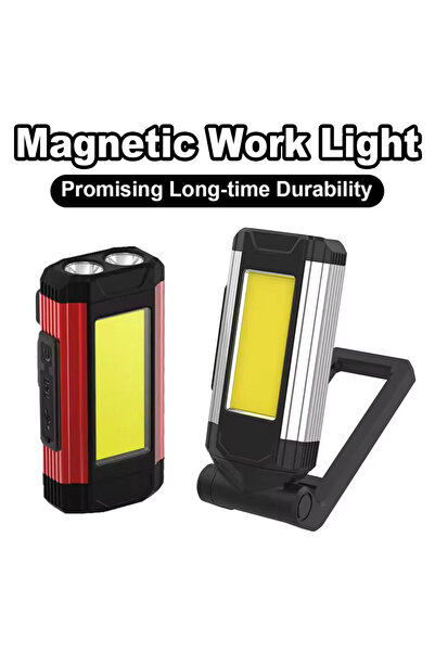 Choice Silver 2026 Portable COB Magnetic Work Light Rechargeable LED Flashlig...