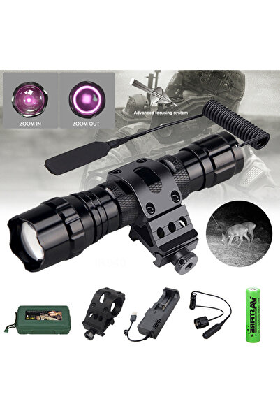 Choice ZOOM black Package D IR Flashlight 300-500m Zoomable Focus 850nm LED I...