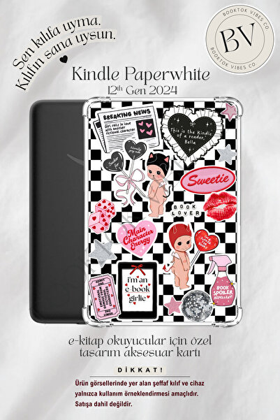 BookTok Vibes Co. Sonny Angel Kırmızı Siyah Stickers Temalı Insert - Kindle v...