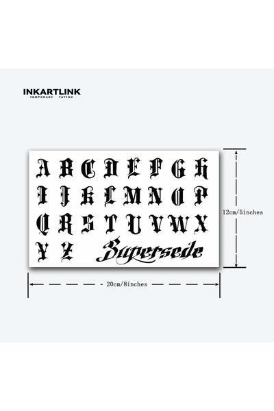 Choice IN-E256 English letters temporary tattoo sticker, waterproof magic tat...
