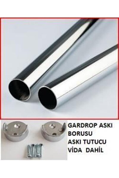 SSEPETLESENE Gardrop Dolap Krom Askı Borusu 150 Cm - Mobilya Profilleri - Tek...