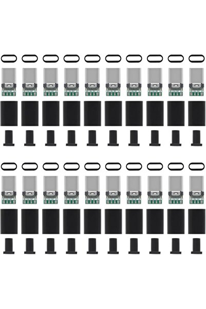 choice2 Black 20 sets 20PCS USB 3.1 Type C Connector 24 Pins Male Plug Socket...