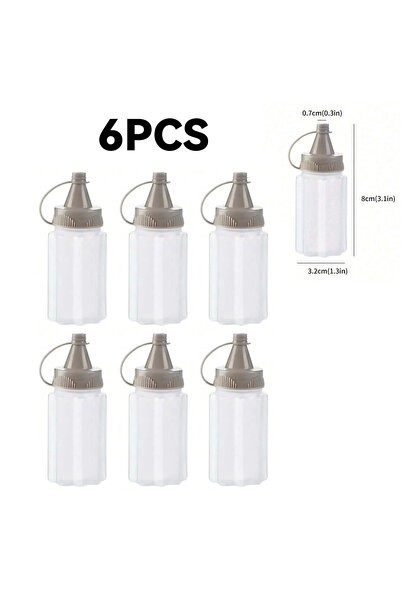 Choice 6PCS 2/4/6Pcs Portable PP Sauce Squeeze Bottles Mini Translucent Condi...