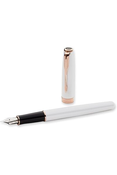 Parker Sonnet Pearl Fountain Pen with Golden Edges-5830