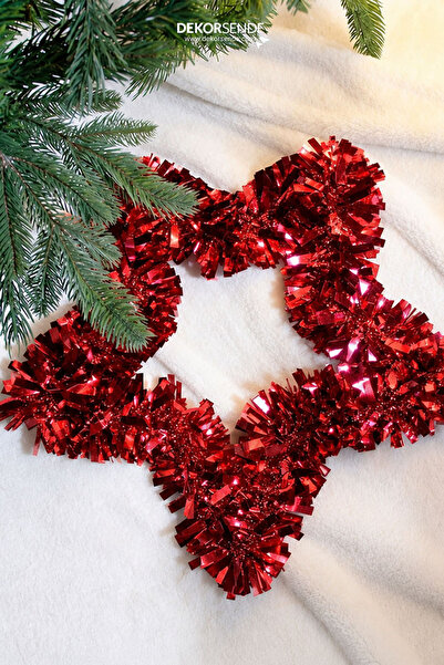 Dekorsende Christmas Ornament Stripe Star Red 44 cm