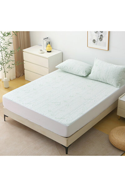 Choice13 واقي مرتبة من الخيزران الأخضر مقاس 120×200 سم، غطاء مرتبة قابل للتنف...