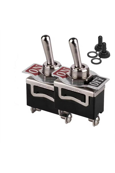 Choice 2PCS SPST Waterproof Toggle Switch DC 12V-24V 15A 250V Marine Heavy Du...