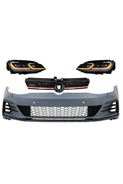 tuningset Bară de protecție față compatibilă cu VW Golf VII 7 2013-2017 cu fa...