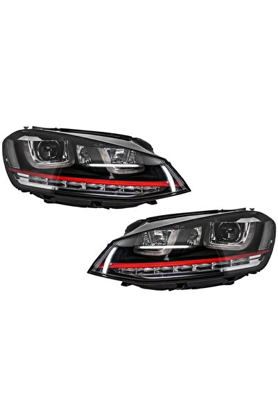 tuningset Faruri 3D LED DRL compatibile cu VW Golf 7 VII 2012-2017, aspect R2...