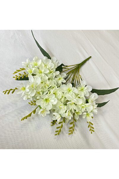 Choice 1PC White 9 Forks Artificial Freesia Flowers - Lifelike Silk Freesia S...