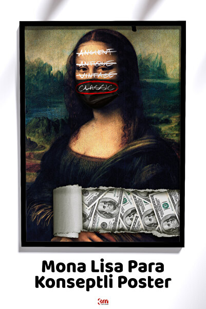 MMM Print Center Mona Lisa Pop Art Poster - Money Tasarım Dekoratif Duvar Tab...