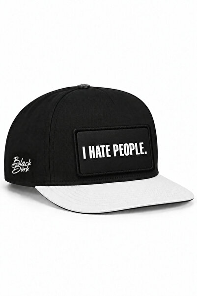 BlackBörk I Hate People Logo White-Black Hip Hop Hat