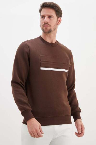 Fulla Moda 3 Yarn Printed Crew Neck Sweatshirt