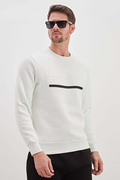 Fulla Moda 3 Yarn Printed Crew Neck Sweatshirt