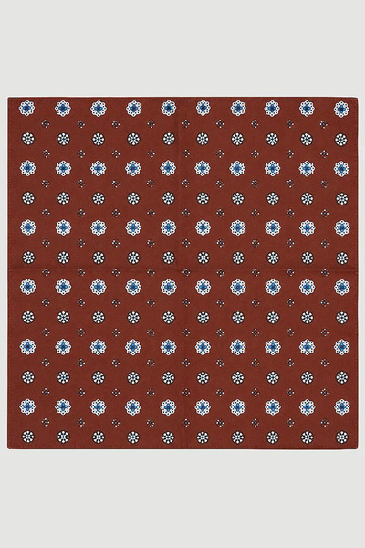 Gusto Floral Patterned Cotton Scarf - Tile