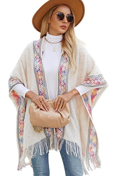 Goodern Knit Shawl Wraps for Women,Soft Fringe Poncho Sweater Cape with Hoode...